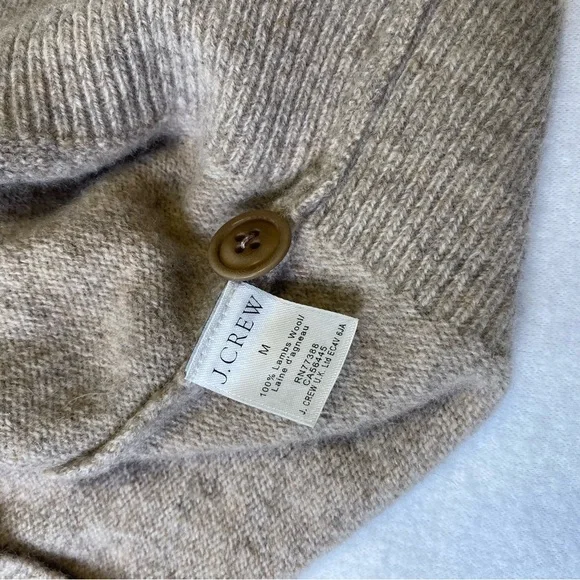 J.Crew Tan Lambswool Cowl Neck Sweater, M - Picture 8 of 8